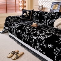NAYOROOM Vintage Black Couch Cover,Chenille Sofa Cover Slipcover Sofa Towel Furniture Cover（71"x 150"）