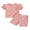 Pink, variant on Toddler Baby Kids Girl Bow Ribbed Outfit 6 12 18 24 Months 2T 3T 4T Ruffle Short Sleeve T-shirt Elastic Waist Shorts 2 Piece Summer Clothes Set