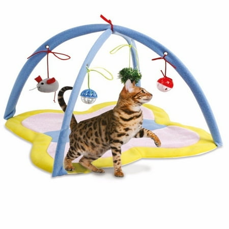 Pet Cat Mobile Activity Playing Mat Tent Toy Bed Blanket House Pat With ...