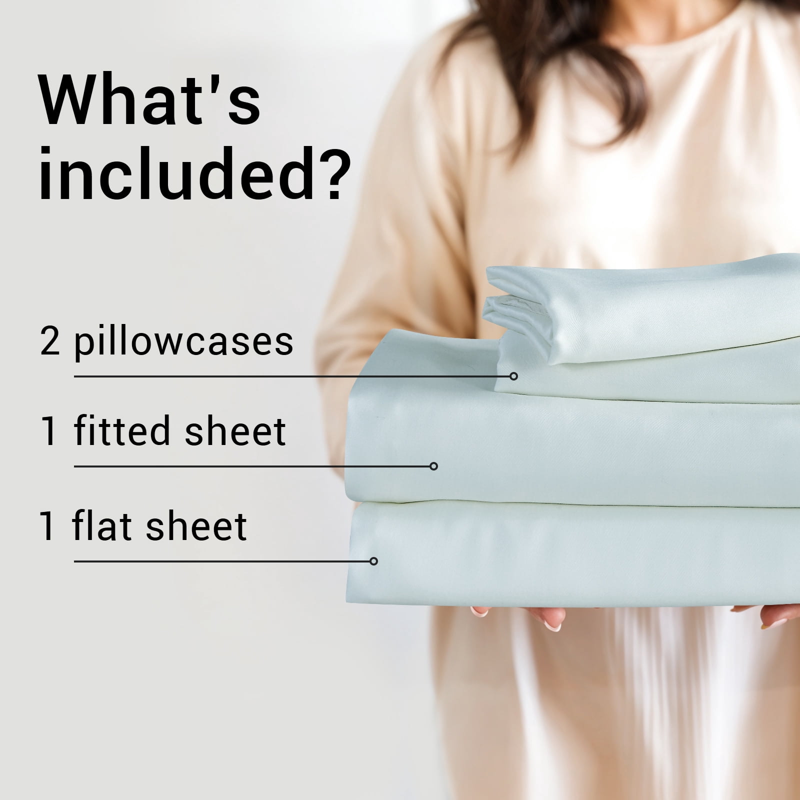 Hitime 4PC Bamboo Full Sheet Set, Deep Pocket Fit 16", Breathable Super Soft Luxury Hotel Style Home Decor Full Size Sheet Set, Gift for Women, Men - 2 Pillowcases, 1 Flat Sheet, 1 Fitted Sheet