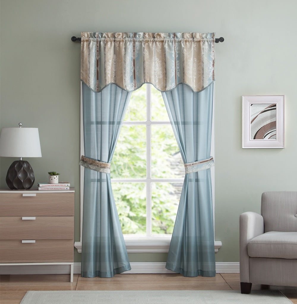 Gatsby Window in a Bag Curtain Set Blue