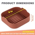 thumbnail image 3 of 8 Inch Air Fryer Liners Square Silicone Pot with 5 PCS Air Fryer Magnetic Cheat Sheet Air Fryer Accessories Air fryer Replacement Basket Air Fryer Silicone Liners (8 Inch, Brown), 3 of 7