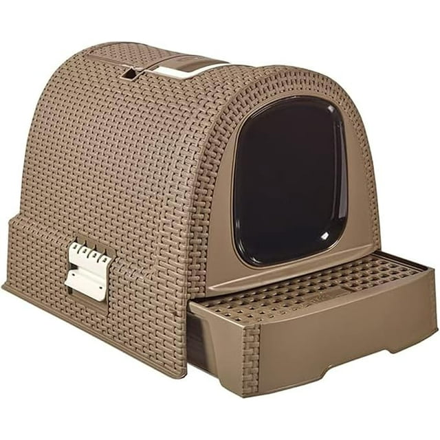 Keter Caja de Arena y Transportadora para Gatos, Caja Sanitaria con Filtro de Olores, Bandeja Extraíble y Puerta Frontal.