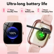 Smart Watch Fits for Android and IPhone, 1.85 inch Fitness Tracker, Men Womens Smartwatch with Answer/Make Calls/112+ Sports Modes/Message Reminder, IP68 Waterproof, for Gift Pink