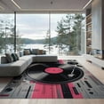 thumbnail image 2 of ODIKA 6'x9' Washable Area Rug Record Dj Vinyl Turntable Retro Music Note Symmetry Player Cassette for Family Room, Living Room, Master Bedroom, Non-Slip, Easy Care, 2 of 7