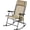 Beige, variant on 26in Rocking Chair Outdoor Zero Gravity Folding Chairs Rocking Chairs Foldable Outdoor Reclining Lounge Chair for Outside Lawn with Cupholder/Pillow Ergonomic Design for Rest
