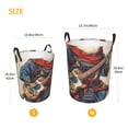 thumbnail image 3 of Goofa Samurai Frog Guitar Printed Circular Hamper,Laundry Basket with Handles,Storage Baskets Foldable,Large Capacity Laundry Hamper-, 3 of 6