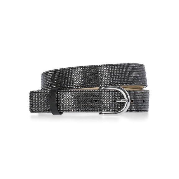 Madden NYC Women's Rhinestone Belt, Black, Sizes S/M-3XL