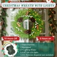 thumbnail image 3 of 20 Inch Norfolk Pine Christmas Wreath with Pine Cones, with Lights Real Touch Wreath Outdoor Xmas Wreaths, Home Decor for Front Door Christmas Decorations, 3 of 12