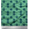 thumbnail image 1 of Soimoi Green Cotton Duck Fabric Mandala Geometric Print Sewing Fabric Yard 56 Inch Wide, 1 of 3