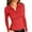 Red, variant on SAATLERI Women Polo Shirt V Neck Button Down T Shirt Collared Slim Fit Long Sleeve Tops Fall Fashion for Women