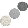 thumbnail image 4 of LNKOO Kitchen Potholders Set Trivets Set 100% Pure Cotton Thread Weave Hot Pot Holders Set (Set of 3) Stylish Coasters,Hot Pads,Hot Mats,Spoon Rest For Cooking and Baking by Diameter 7 Inches (Gray), 4 of 8