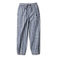 thumbnail image 7 of VBVC Women's Y2K Gingham Drawstring Jogger Pants , Casual Plaid Lounge Pants For Women , Ladies' Button Hem Trousers with Pockets, Navy , S-2XL, 7 of 7