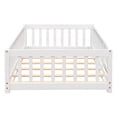 thumbnail image 6 of Twin Size Floor Bed Frame, Wood Montessori Bed Frame with Fence and Door, No Box Spring Needed, White, 6 of 7