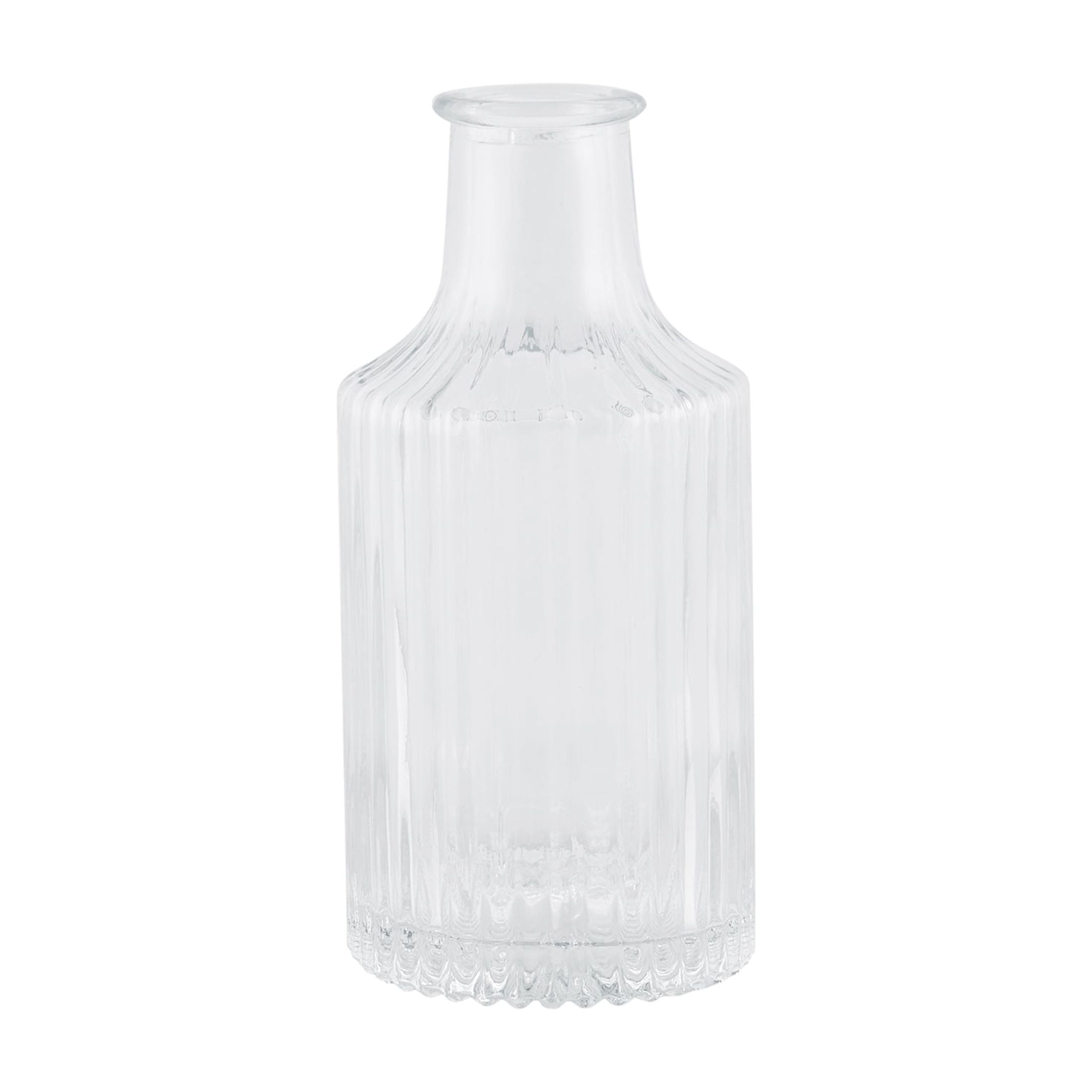 (4 pack) Home Decor Collection Clear Glass Ribbed Embossed Indoor Bud Vase, 5"
