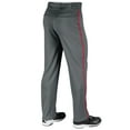 thumbnail image 2 of Triple Crown Open-Bottom Baseball Pants with Braid, Adult Medium, Graphite with Scarlet Braid, 2 of 5