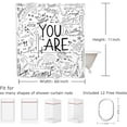 thumbnail image 3 of Kids Quotes Inspirational Bathroom Shower Curtain 72W by 84H Inch Motivational Positive You are Black Copper Gold Child Student Line Art Accessory Polyester 12 Hooks Waterproof Decor, 3 of 5