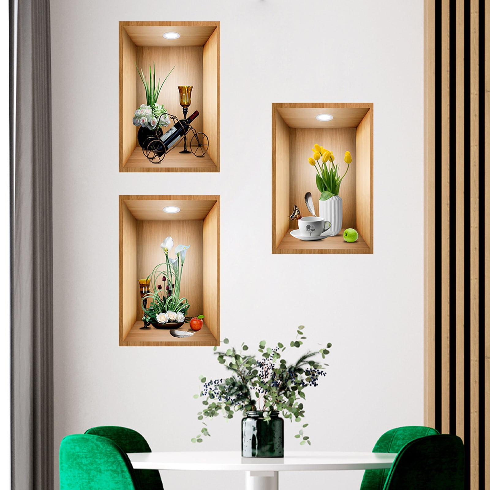 3d Potted Plant Wall Murals for Living Room Bedroom Sofa Backdrop 並行輸入品 Hermione Baby 3D Potted Plant Wall Murals for Living Room Bedroom Sofa  Backdrop Tv Wall Background, Originality Stickers Gift, DIY Wall Decal Wall