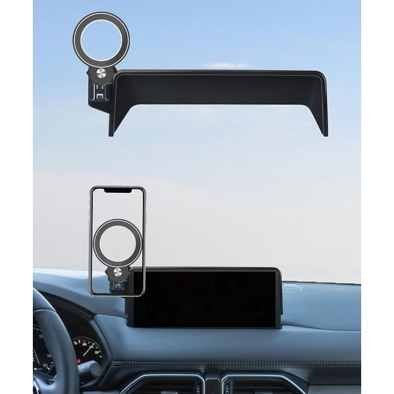 Car Phone Holder for 2021 2022 2023 2024 2025 Mazda CX-5 Accessories | 10.25-inch Screen Clip-On MagSafe Strong Magnets Cell Phone Mount, 360 ° Rotatable Hands-Free Holder, Not Block Air Vents