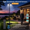 thumbnail image 5 of MORGLAD 89" Solar Lamp Post Light with Steel Pole & Base, 750 LEDs 2800LM Outdoor Street Light, Solar Powered & DC Backup Charging, IP65 Waterproof, 5 of 9