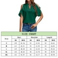 thumbnail image 5 of Yesfashion Womens Summer Cold Shoulder Tops Short Sleeve Front V Neck T Shirts Draped Blouses, 5 of 5