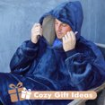 thumbnail image 5 of Tirrinia Oversized Blanket Hoodie, Wearable Fluffy Sherpa Blanket, Reversible Cozy Sweatshirt Blanket Gift for Adult Women Men boyfriend husband, 5 of 7