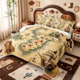 thumbnail image 3 of meiyoeat Classic Treasure Map Quilt Full,Pirate Ship Anchor Full Bedspread Sets For Boys,Beige Brown,3 Pieces,1 Coverlet and 2 Pillowcases, 3 of 7