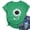 Green, variant on Women's Printed T-Shirt Vintage Humor Graphic Tee Casual Round Neck Short Sleeve Top Spring Summer Fall Party Crewneck Stretchy Comfy Basic, Light Blue XL