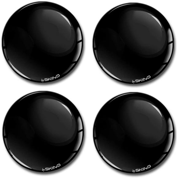 Skino 4 x 2.36 /60mm/ Silicone 3D Wheel Center Stickers for Rims Hub Caps Car Tuning Black Gloss A 760
