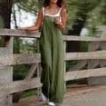 thumbnail image 2 of Uooqdmx Jumpsuits for Women Lounge Sets for Women Petite Floral Sleeveless Baggy Rompers 2024 Party Loose Fit Jumpsuits Women's Jumpsuits, Rompers & Overalls Army Green L, 2 of 4