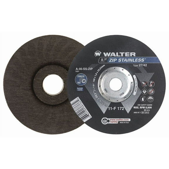 Walter 11F172 Zip Stainless Cut Off Wheel 7" x 1/16" x 7/8" Arbor Type 27