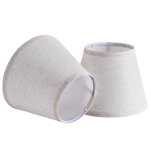 Bell Lamp Shades Set of 2, , Beige Shade Replacement for Table Lamps, Floor Lamps, Fabric Natural Linen Hand Crafted(Spider Fitter)