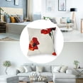 thumbnail image 5 of nygtbtfer Set of 2 Linen Throw Pillow Cover Green Flower Many Red Poppies Angle of Page Poppy  Home Decor Square Flax Pillowcase Cushion Cover for Couch Sofa White, 5 of 7
