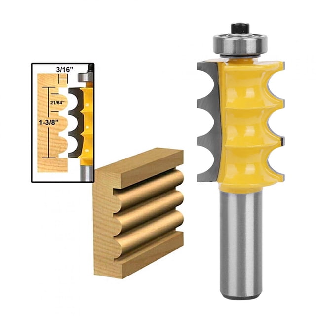 Triple Bead Router Bit 1/2 Shank, Solid Micro-Grain Carbide Triple Bead Router Bit, Welding Technology For Increased Strength And Wear Resistance