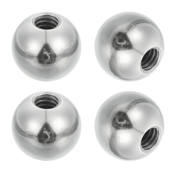 4Pcs 17mm Ball Nuts Knob, 1/4"-20 UNC Female Threaded Steel  Swivel Ball Joint Adapter Converter for Super Clamp Camera Hot Shoe Mount Light Tripod Phone Holder, Silver