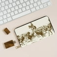 thumbnail image 6 of Leather Thin Slim Wallets for Women Men - Cattle Drive By Two Cowboys Clutch Card Wallet for Women Men with Zipper, 6 of 7