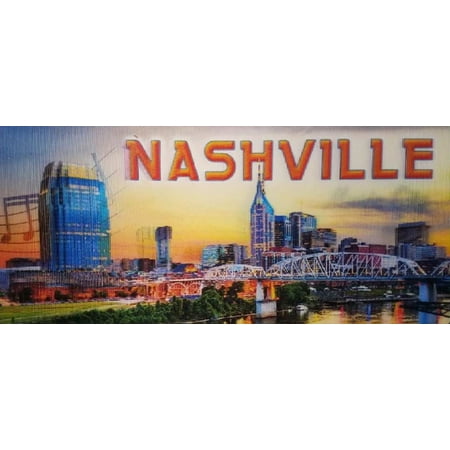 

Nashville Tennessee Music City Panoramic Jumbo 3D Fridge Magnet