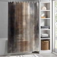 thumbnail image 3 of Brown White Modern Art Abstract Painting Fabric Shower Curtain Brown Black Washable Shower Curtains for Bathroom, Waterproof Bath Curtain with Hooks Home Decor 36x72in, 3 of 8