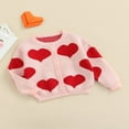 thumbnail image 3 of Baby Knitted Cardigan with Sweet Heart Pattern  Single-Breasted Classic  Neck Spring Clothing, 3 of 7