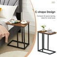 thumbnail image 3 of VECELO Set of 2 C-Shaped Sofa Side Table, Small End Table for Living Room, Narrow Bedside/TV Tray Table, Brown, 3 of 11