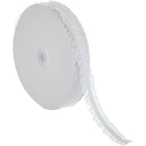 15 Yards Elastic Stretch Ruffled Trim White Double Ruffle Lace Trim 3/4 inch(20mm) Wide Fabric Lace Trim Band for Sewing Dress Decoration and Gift Wrapping