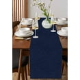 thumbnail image 4 of Solid Dark Blue Table Runner Cotton Linen 108 Inch Holiday Dresser Scarves, Minimalism Abstract Denim Texture Tablerunner for Kitchen Coffee Dining Bedroom Living Room Dinner Scarf Décor 13''x108'', 4 of 9
