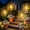 4 Pack Warm White, variant on Solar Garden Lights Outdoor 4 Pack 120 LED Solar  Lights, Outdoor  8 Modes Starlit Starburst Light DIY for Yard Patio Pathway Planter Party Wedding Flowerbed Decor