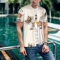 thumbnail image 6 of Rateoe Brown Cat Cartoon Pattern Men’s Baseball Short Sleeve Polo Shirt, Midweight Men's Shirt Golf Shirt Polo Shirts Quick Dry Short-Large, 6 of 7