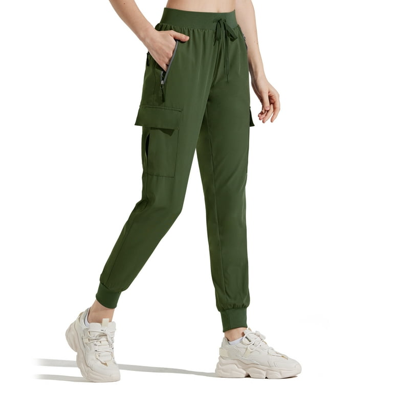 Apana Dark Green Athletic Workout Cargo Pants Cropped Women's Size Medium