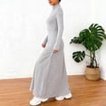thumbnail image 4 of Quixlent Sweater Dress for Women Casual Long Sleeve High Neck Ribbed Knit A-Line Dress Fall Winter Pullover Tunic Maxi Dress, 4 of 8