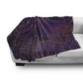 thumbnail image 3 of Dark Purple Soft Flannel Fleece Blanket, Continuing Forest Pattern in Repetition Colorful Contours on Plain Background, Cozy Plush for Indoor and Outdoor Use, 50" x 70", Multicolor, by Ambesonne, 3 of 6