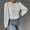 White, variant on Aloohaidyvio Women's Summer Blouse Soft Puff Long Sleeve Shirt Tops Lightweight Round Neck Pullover Tops Green