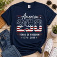 thumbnail image 2 of Olvira02 Unisex 250 Years of Freedom 1776-2026 American Flag Patriotic Family Matching Graphic T-Shirt, 2 of 6