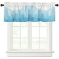 thumbnail image 2 of Geometric Mosaic Triangle Blue Curtain Home Decoration Living Room Short Curtains Window Treatments For Kitchen Bedroom, 2 of 6